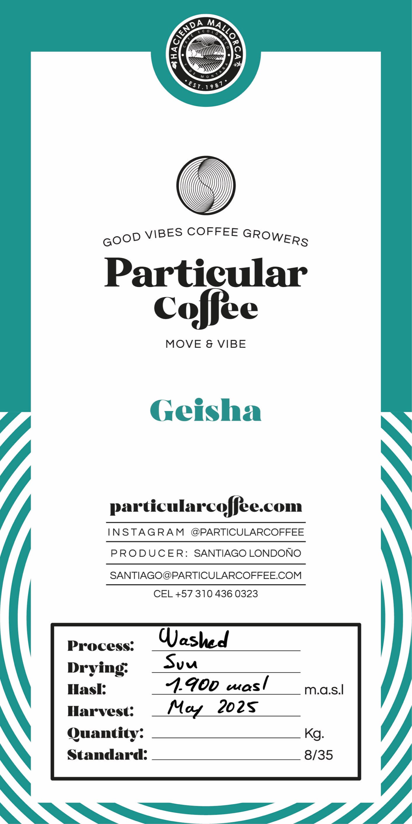 Geisha coffee label